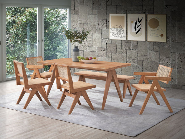 Valentina 6 Pieces Patio Furniture Set - Rattan / Natural - front view