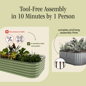 Gro-Rite 'No Tools Needed' Premium Metal Raised Garden Bed Kit - front view