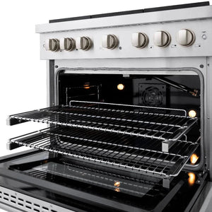 ZLINE 36'Paramount Dual Fuel Range Stainless Steel, Brass Burner, SDR-BR-36 - view 12