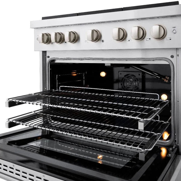 ZLINE 36'Paramount Dual Fuel Range Stainless Steel, Brass Burner, SDR-BR-36 - view 12