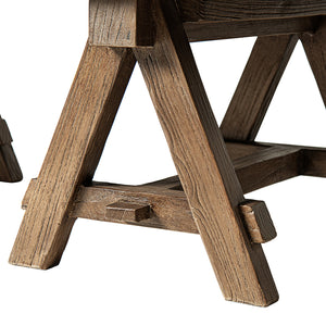 Hawthorne 48' Solid Reclaimed Elm Rectangular Trestle Coffee Table, Heritage Medium-Dark Brown - product view
