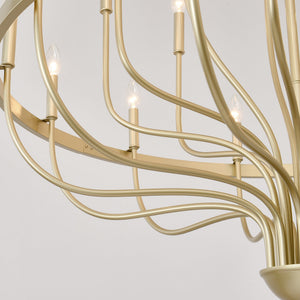 36-Light Gold Industrial Iron Candle Chandelier - view 14