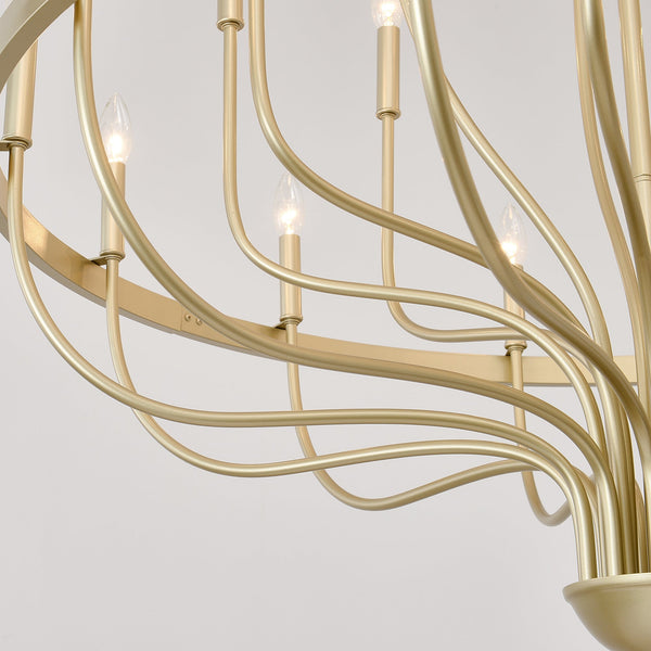 36-Light Gold Industrial Iron Candle Chandelier - view 14