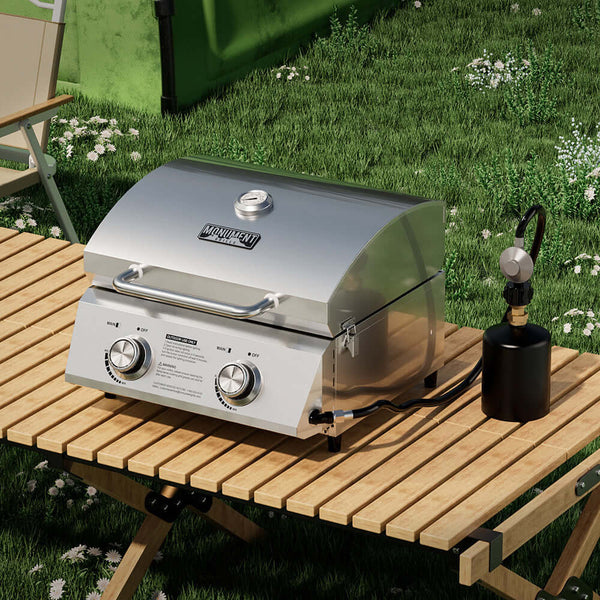 13742 | Stainless Tabletop Propane Gas Grill - front view