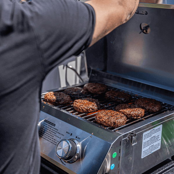 13742 | Stainless Tabletop Propane Gas Grill - close-up
