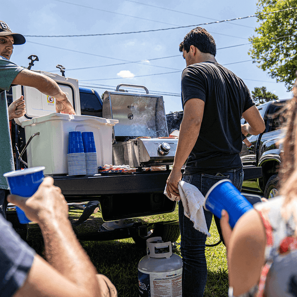 13742 | Stainless Tabletop Propane Gas Grill - in use
