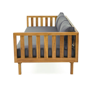 Claremont 3 Seater Daybed and Acacia Wood Patio Table - in use