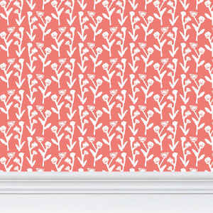 Ivy Manor Wallpaper (Coral)