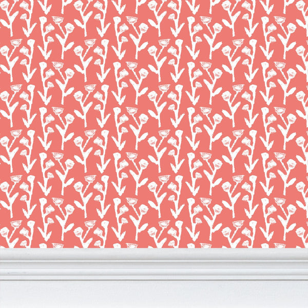 Ivy Manor Wallpaper (Coral)