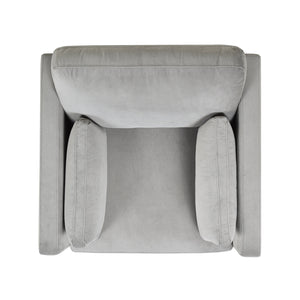 Knox 36' Modern Farmhouse Arm Chair, Opal Grey Velvet - detail view
