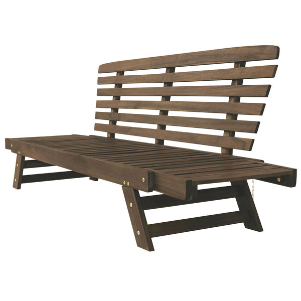TOPMAX Outdoor Adjustable Patio Wooden Daybed Sofa Chaise Lounge - view 16