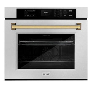 ZLINE 30'Professional True Convection Single Wall Oven, Air Fry, Self Clean, DuraSnow® Gold WASSZ-30-G