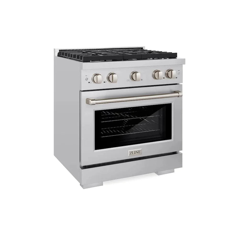ZLINE 30'Paramount Dual Fuel Range Stainless Steel, Brass Burner, SDR-BR-30