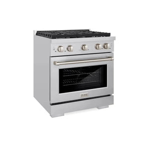 ZLINE 30'Paramount Dual Fuel Range Stainless Steel, Brass Burner, SDR-BR-30
