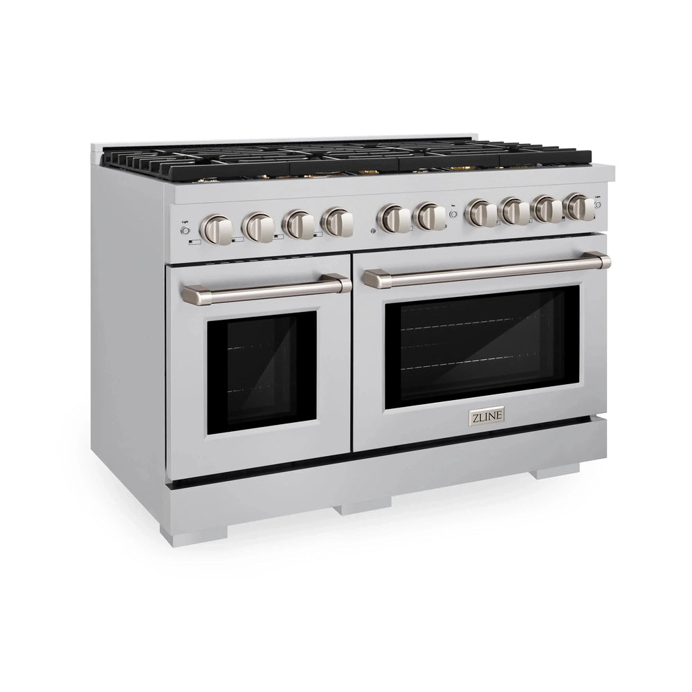 ZLINE 48'Paramount Dual Fuel Range Stainless Steel, Brass Burner, SDR-BR-48