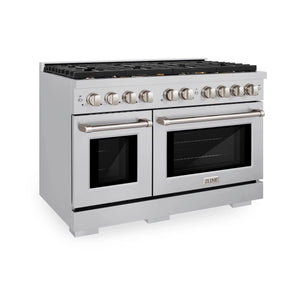 ZLINE 48'Paramount Dual Fuel Range Stainless Steel, Brass Burner, SDR-BR-48