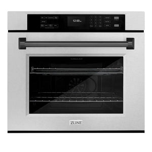 ZLINE 30'Professional True Convection Single Wall Oven, Air Fry, Self Clean, DuraSnow® Matte Black WASSZ-30-MB