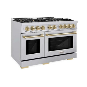 ZLINE 48' Select Gas Range Convection Gas Oven Stainless Steel Champagne Bronze HGRZ-48-CB