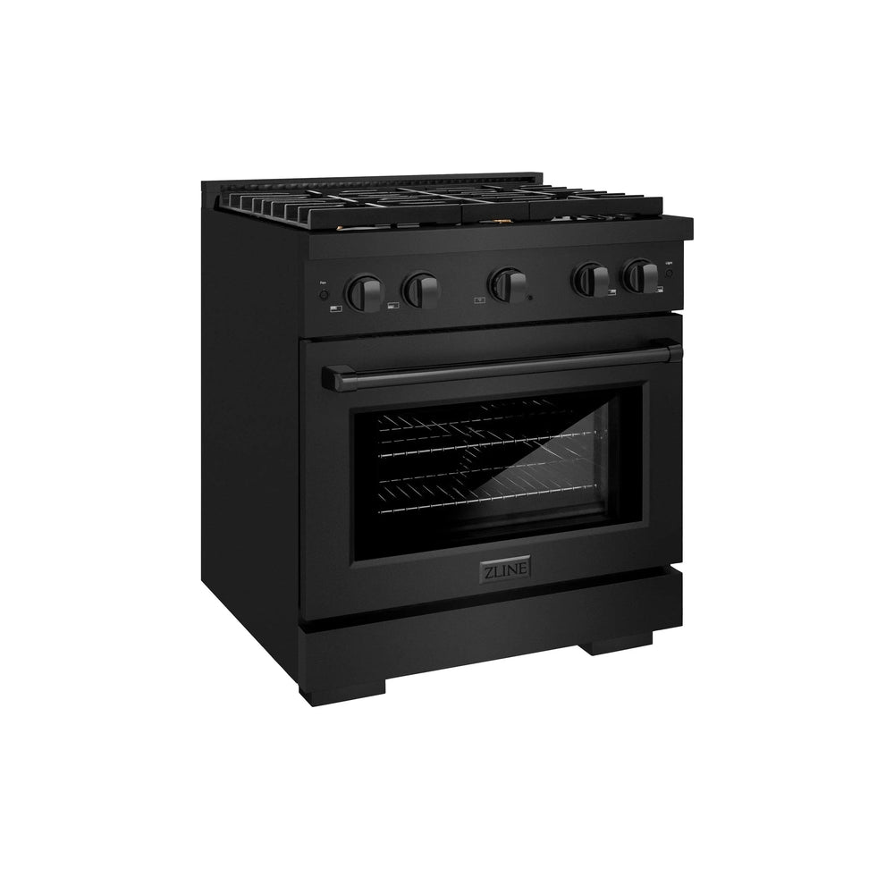 ZLINE 30'Paramount Dual Fuel Range Black Stainless Steel, Brass Burners SDRB-BR-30