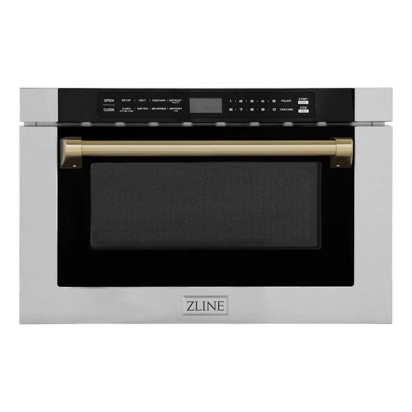 ZLINE 24' Microwave Drawer, Stainless Steel, Bronze MWDZ-1-H-CB