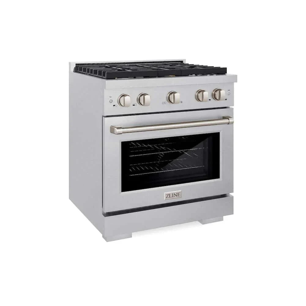 ZLINE 30'Gas Range, Convection Gas Oven , DuraSnow® Brass Burners, SGRS-BR-30