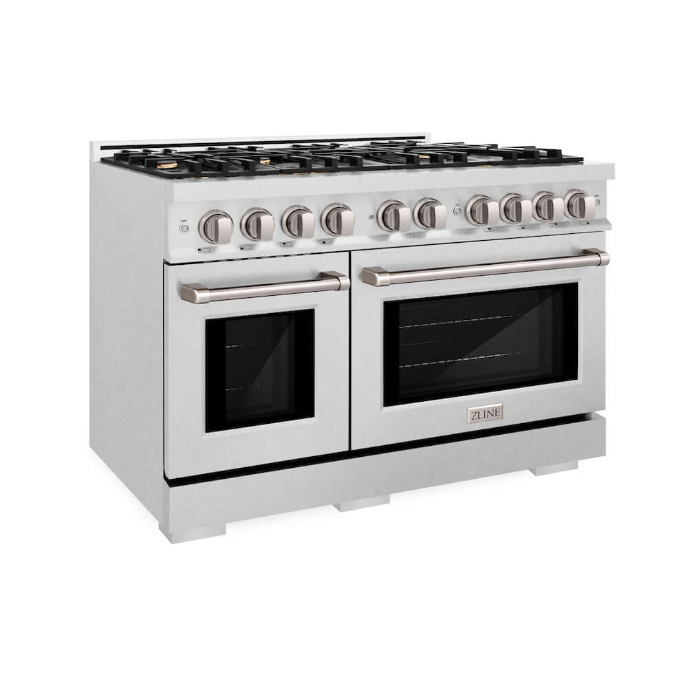 ZLINE 48' Select Dual Fuel Range Gas Cooktop Electric Convection Oven DuraSnow® Stainless Steel Brass Burners HDRS-BR-48