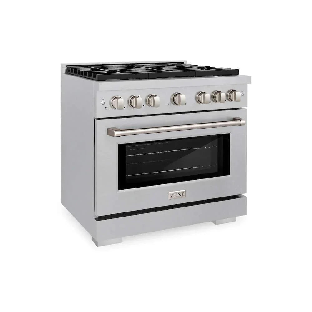 ZLINE 36'Gas Range, Convection Gas Oven , DuraSnow® Brass Burners, SGRS-BR-36