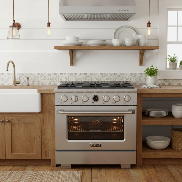 Kucht KX Series 36' Freestanding Dual Fuel Range KXP36-SS - front view