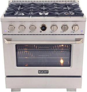 Kucht KX Series 36' Freestanding Dual Fuel Range KXP36-SS