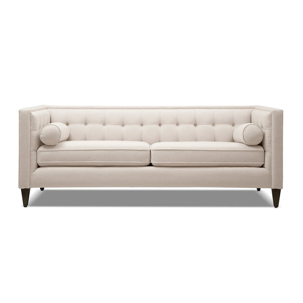 Jack 84' Modern Tuxedo Tufted Sofa, Sky Neutral Beige Polyester - product view