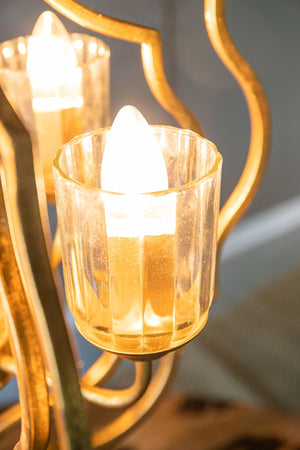 4 Light Metal Chandelier with Adjustable Chain - Gold - product view