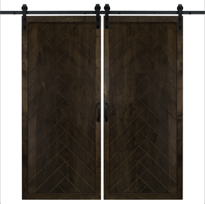 Herringbone Sliding Barn Door - front view