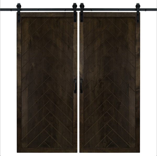 Herringbone Sliding Barn Door - front view
