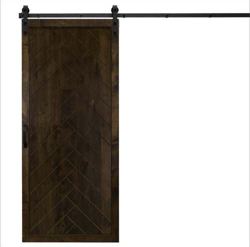 Herringbone Sliding Barn Door - side view