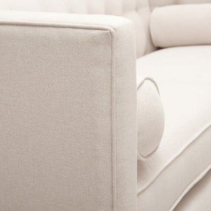 Jack 84' Modern Tuxedo Tufted Sofa, Sky Neutral Beige Polyester - close-up