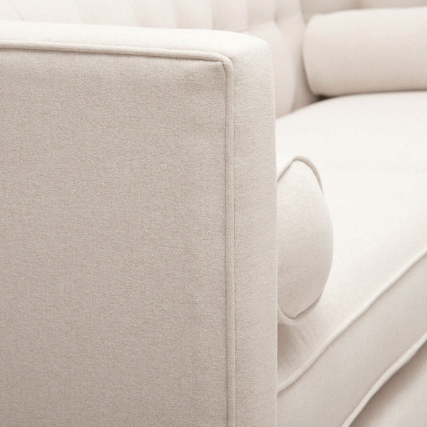 Jack 84' Modern Tuxedo Tufted Sofa, Sky Neutral Beige Polyester - close-up