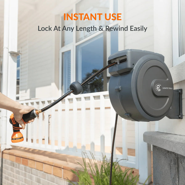 Retractable Garden Hose Reel 62ft-155ft