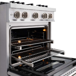 ZLINE 30' Select Dual Fuel Range Gas Cooktop Electric Convection Oven Stainless Steel HDR30 - front view