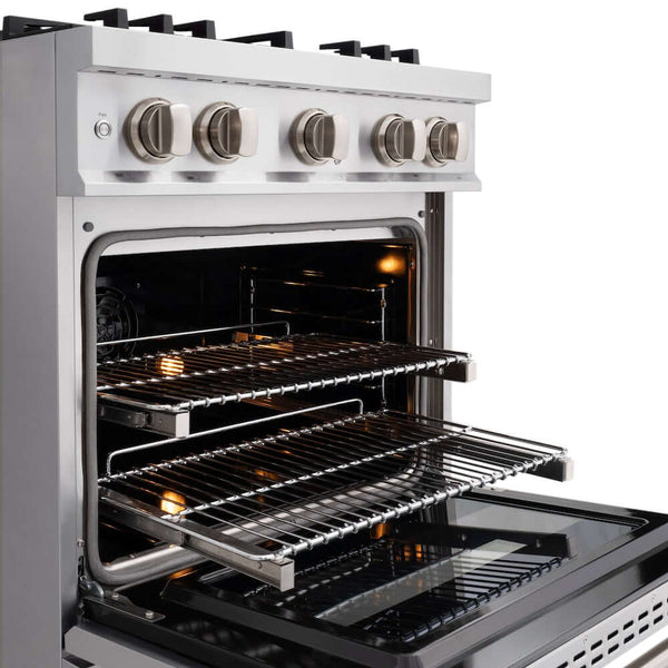 ZLINE 30' Select Dual Fuel Range Gas Cooktop Electric Convection Oven Stainless Steel HDR30 - front view