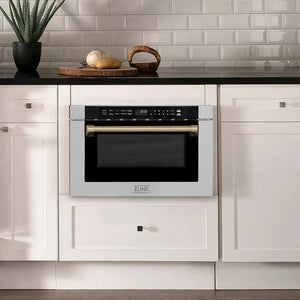 ZLINE 24' Microwave Drawer, Stainless Steel, Bronze MWDZ-1-H-CB - front view