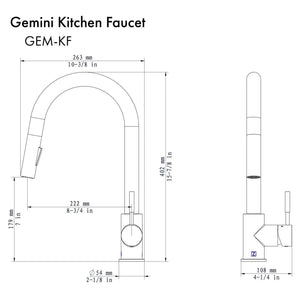 ZLINE Gemini Kitchen Faucet, GEM-KF-CB