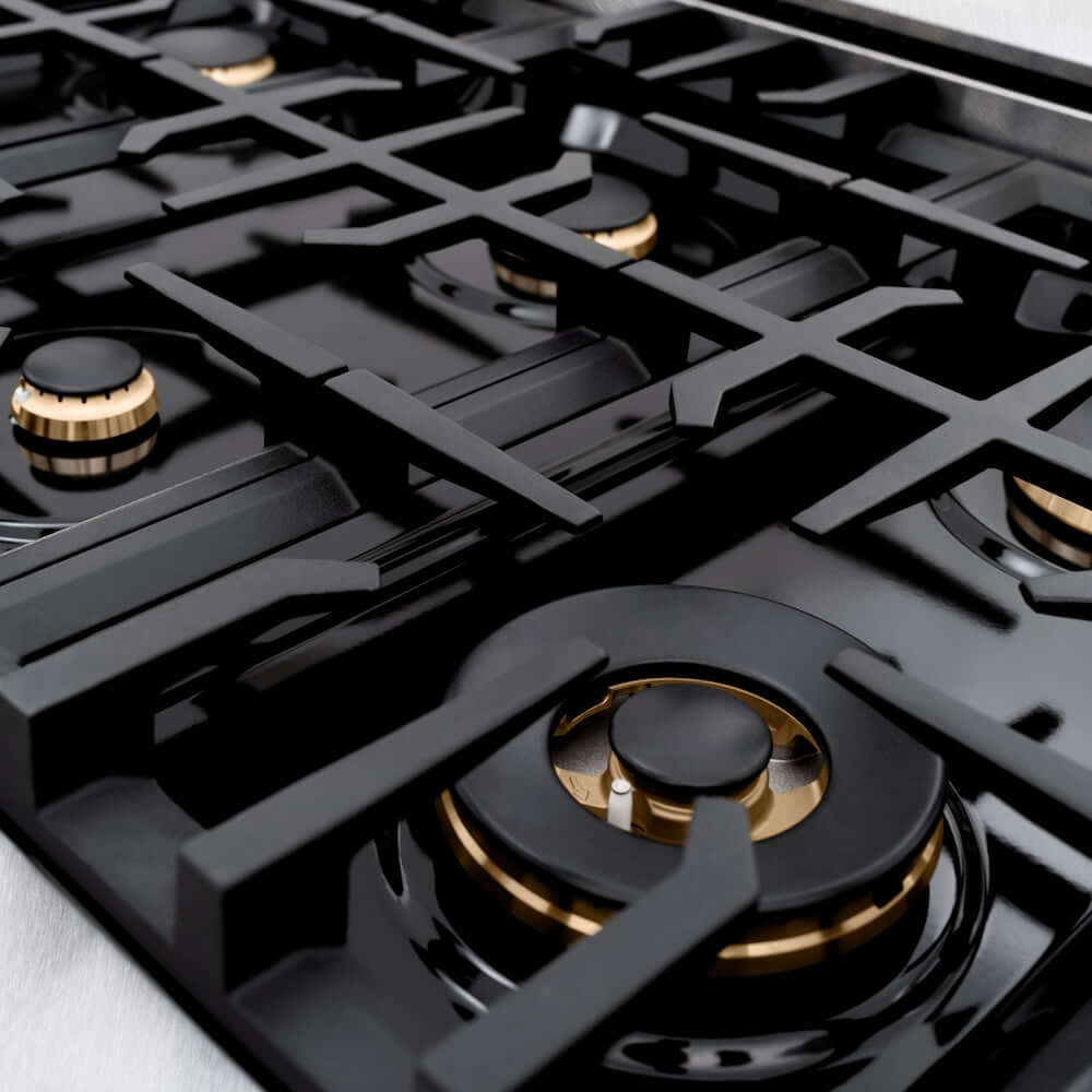 ZLINE 36' Select Dual Fuel Range Gas Cooktop Electric Convection Oven DuraSnow® Stainless Steel Brass Burners HDRS-BR-36