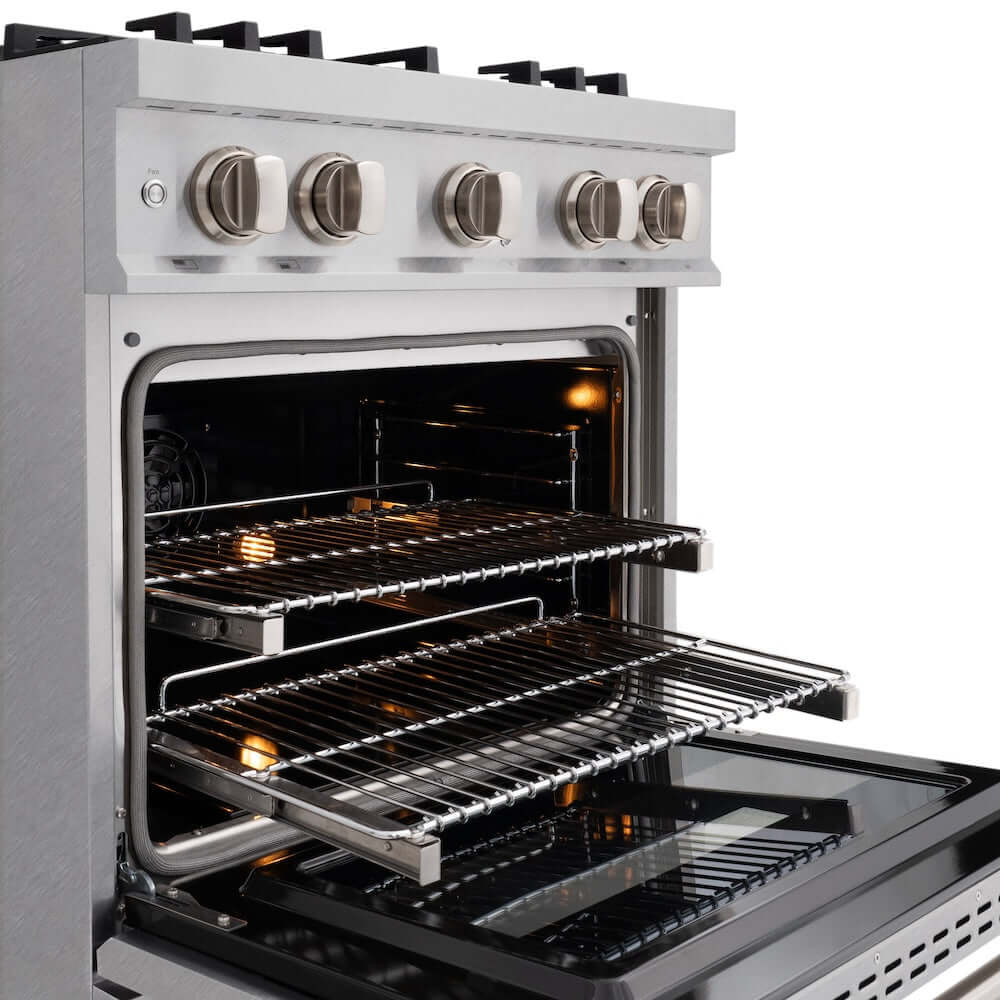 ZLINE 30' Select Dual Fuel Range Gas Cooktop Electric Convection Oven DuraSnow® Stainless Steel HDRS-30