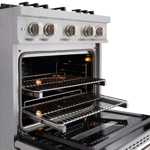 ZLINE 30' Select Dual Fuel Range Gas Cooktop Electric Convection Oven DuraSnow® Stainless Steel HDRS-30 - front view