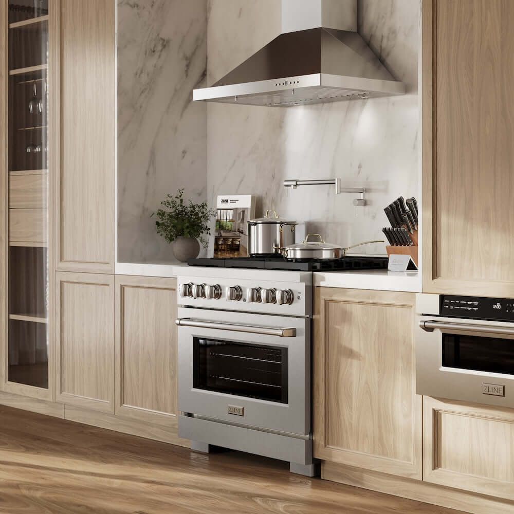 ZLINE 36'Gas Range, Convection Gas Oven , DuraSnow® Brass Burners, SGRS-BR-36