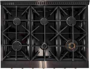 Kucht KX Series 36' Freestanding Dual Fuel Range KXP36-GL - side view