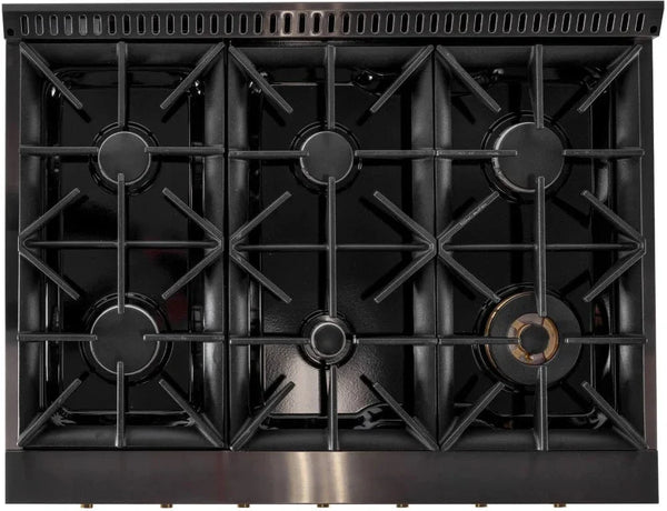 Kucht KX Series 36' Freestanding Dual Fuel Range KXP36-GL - side view