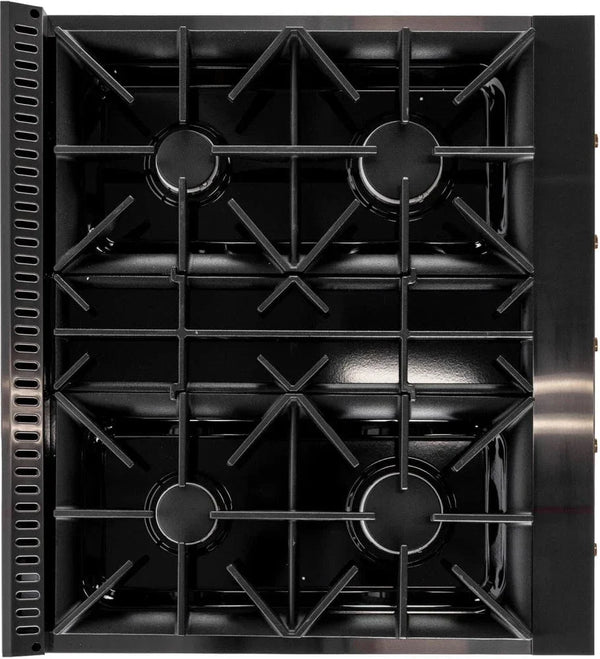 Kucht KX Series 30' Freestanding Dual Fuel Range KXP30-SS - side view
