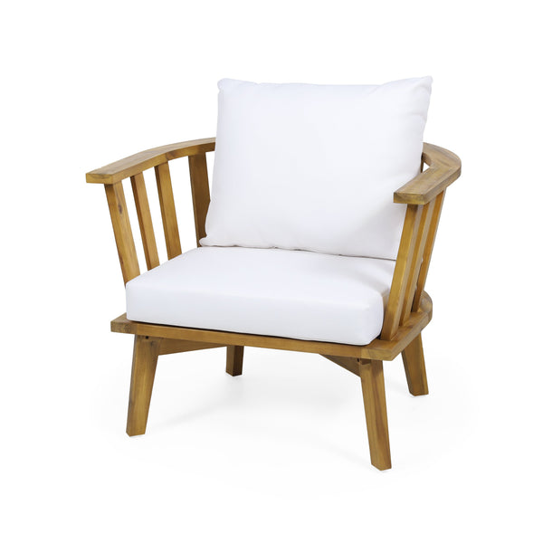 4-Pieces Acacia Wood Patio Furniture Set with Cushions - alternate view