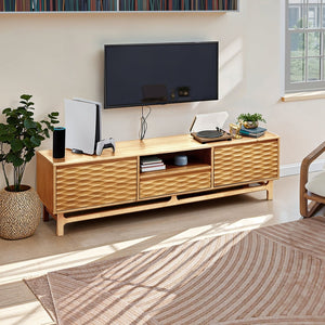 Elara Solid Wood TV Stand - side view